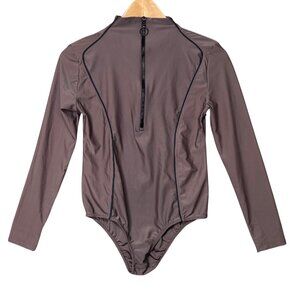 LYRA Womens Sporty One Piece Swimsuit Sz Small Long Sleeve Zip Up‎ Modest UPF 50